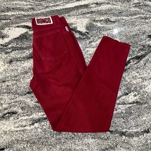 Vintage Bongo by Gene Montesano Jeans Juniors 3 Red Maroon Mom Jean Made in USA